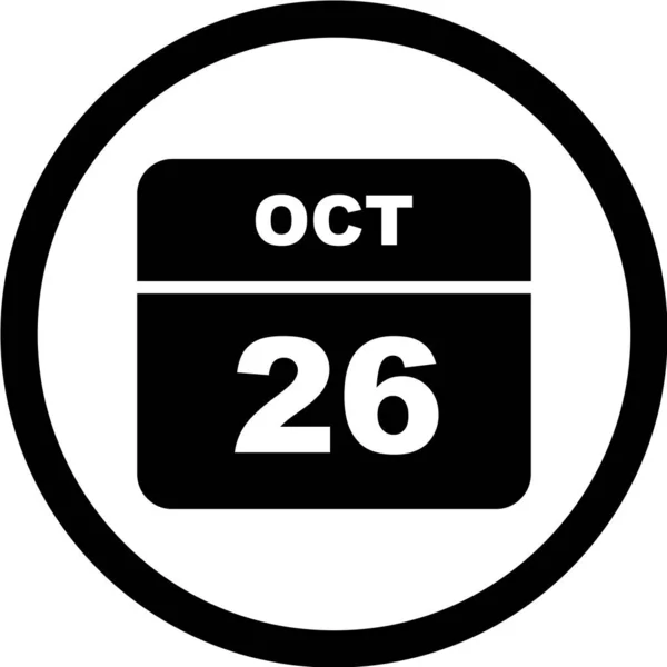 Calendario Con Fecha Octubre — Vector de stock