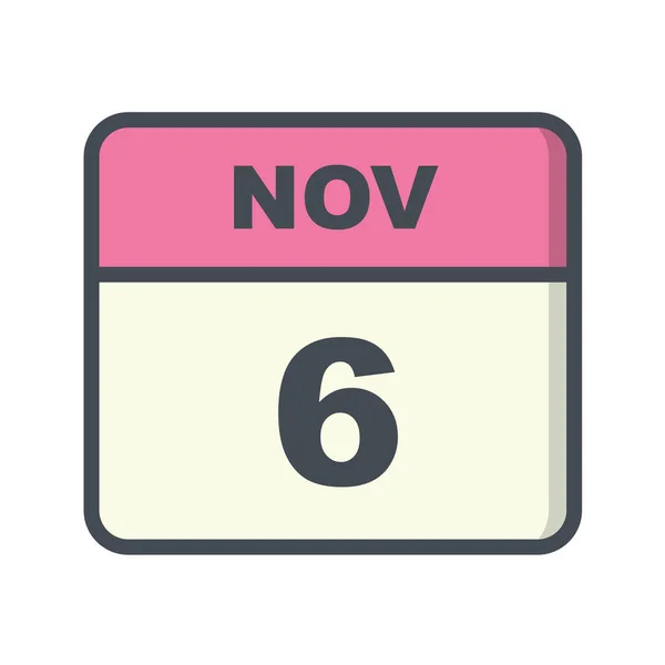 Calendario Con Fecha Noviembre — Vector de stock