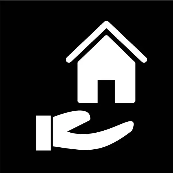 Vektorillustration Einfaches Symbol Von Haus Und Hand — Stockvektor