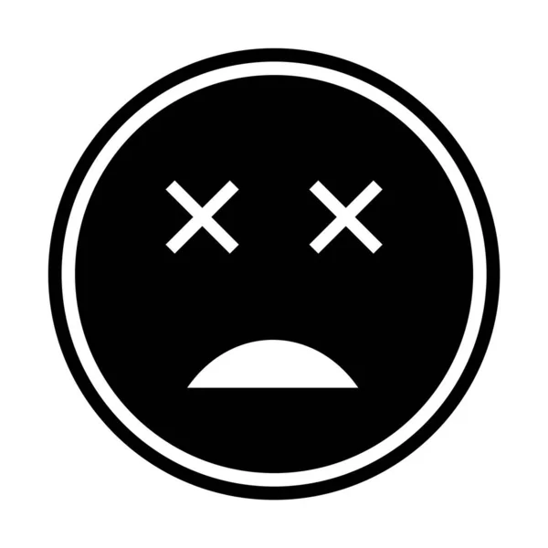 Ícone Emoji Morto Estilo Moderno Isolado Fundo — Vetor de Stock