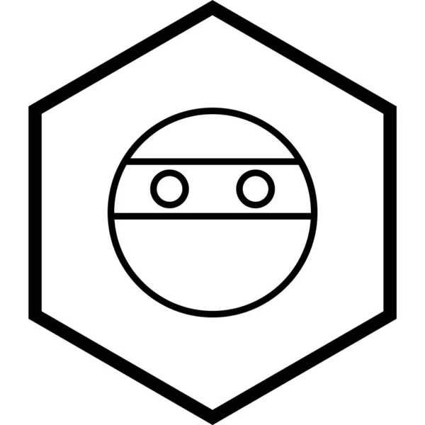 Icona Ninja Emoji Stile Trendy Sfondo Isolato — Vettoriale Stock