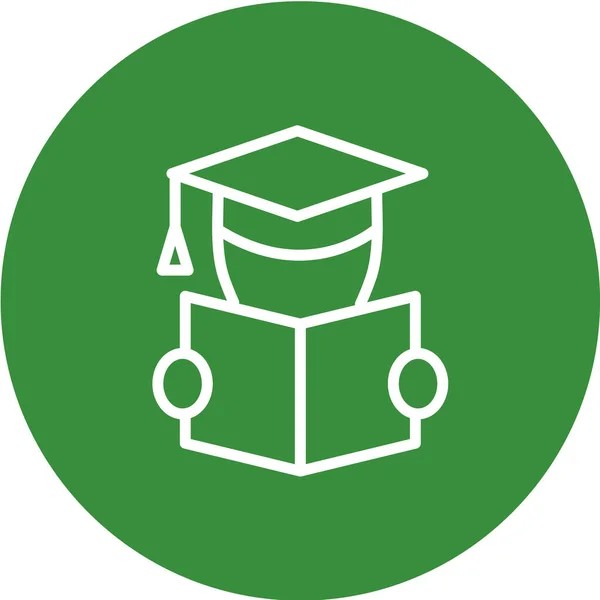 Vector Illustration Green Graduation Cap — Stock Vector