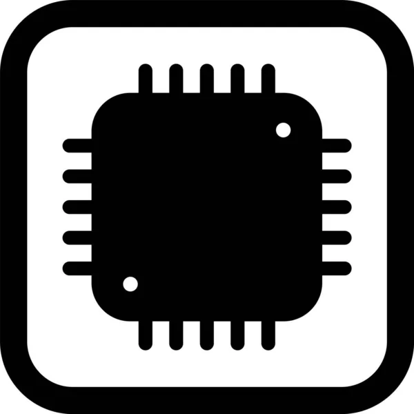 Icône Processeur Arrière Plan Isolé Style Tendance — Image vectorielle