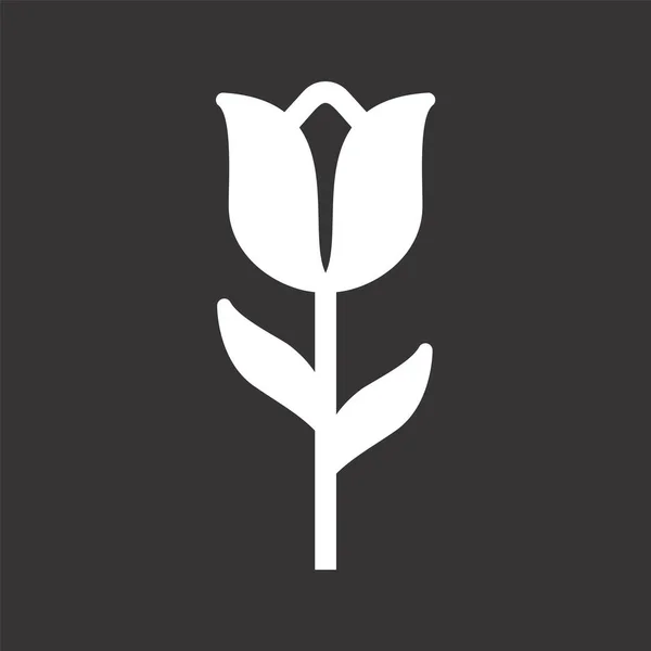 Ikona Tulipanowa Modnym Stylu Odosobnione Tle — Wektor stockowy