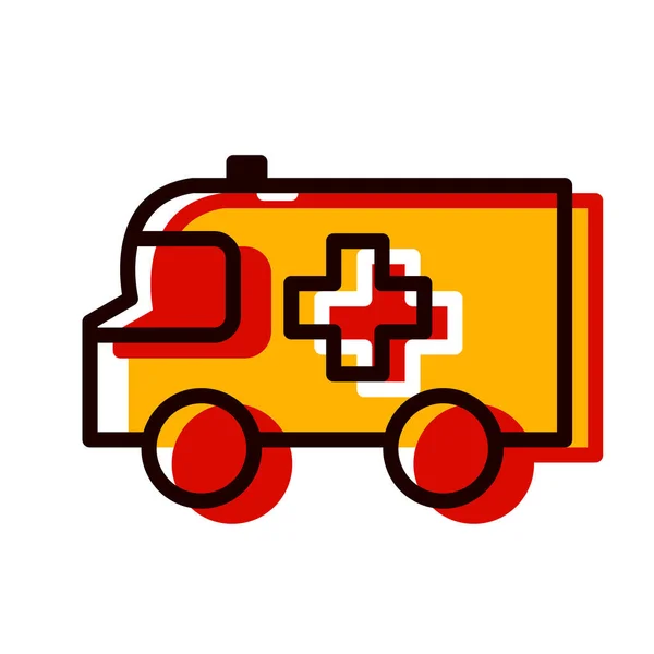 Icono Ambulancia Círculo Rojo Aislado Ilustración Del Vector Fondo Blanco — Archivo Imágenes Vectoriales