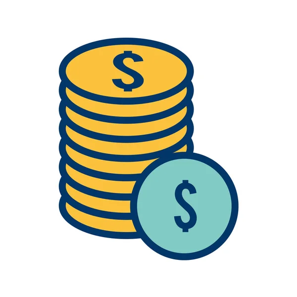 Geld Münzen Vektor Symbol — Stockvektor