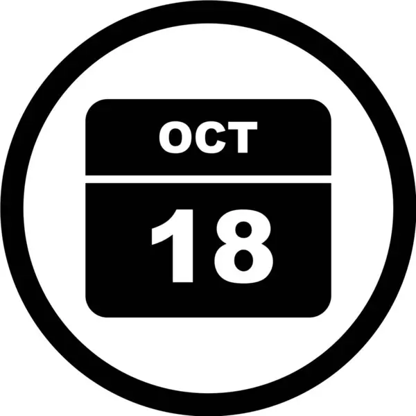 Calendrier Avec Date Octobre — Image vectorielle