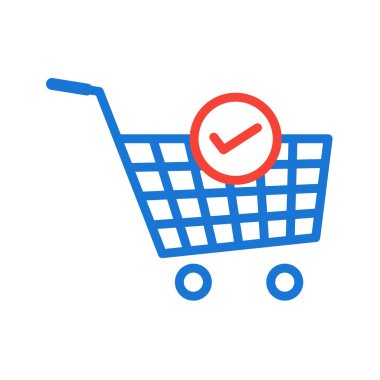 Doğrulanmış Cart Ögeleri Moda Biçimli İzole Arkaplan Simgesi