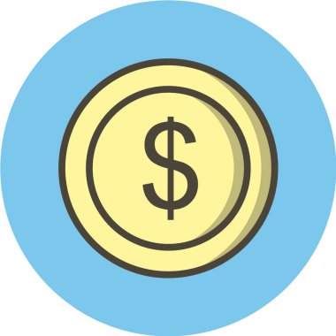 Dolar düz vektör simgesi