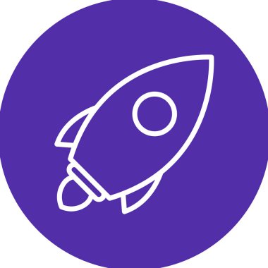 Uzay gemisi çizimi, roket simgesi, uzay konsepti 