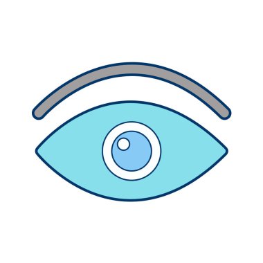 Beyaz arkaplanda izole edilmiş düz bir göz simgesi. vektör illüstrasyonu