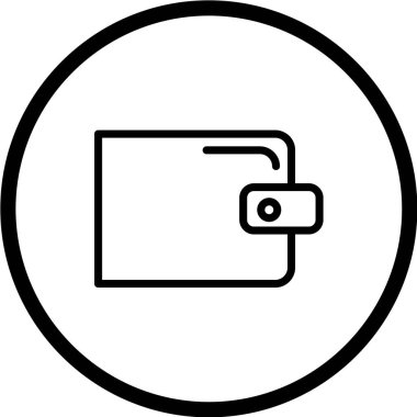 Para ikonlu cüzdan. vektör illüstrasyonu