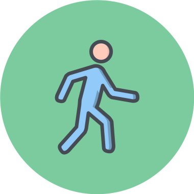 Vektör illüstrasyonu, basit simge adam yürüyüşü