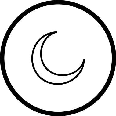 Ay işareti simgesi siyah renkte beyaz arkaplanda izole edilmiş. harf sembolü