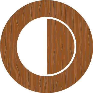 Beyaz arkaplanda vektör ahşap işareti