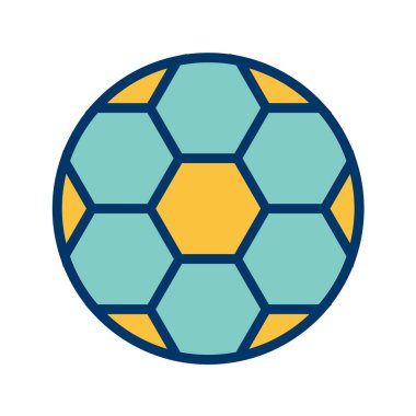 Beyaz arka planda izole edilmiş düz stil futbol topu ikonu. oyun sembolü illüstrasyonunu çal