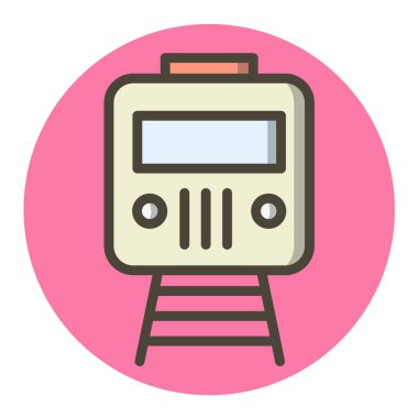 Tren Düz Vektör Simgesi