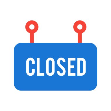 Moda Biçimli Kapalı İşaret Simgesi İzole Arkaplan