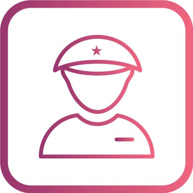 askeri kişi vektör illüstrasyonu, basit simge