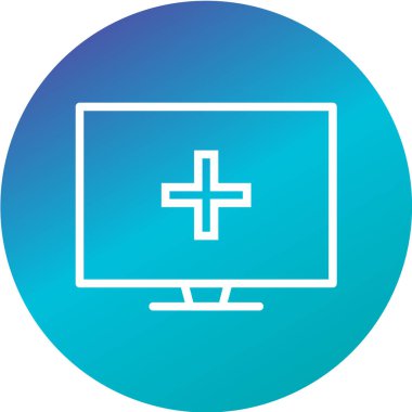 bilgisayar izleme simgesi, vektör illüstrasyonu