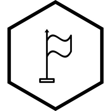  Eğilim biçimi izole edilmiş arkaplanda bayrak simgesi