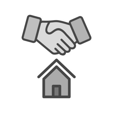 Moda Biçimli Ev Anlaşması Simgesi İzole Arkaplan