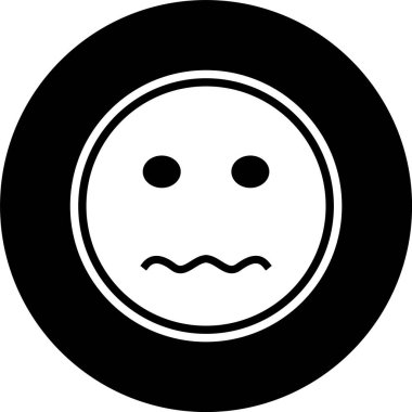 Gergin Emoji Simgesi Moda Tarzı İzole Arkaplan 