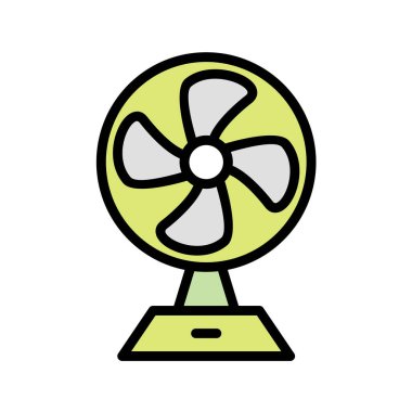 Siyah renkli fan simgesi beyaz arkaplanda izole edildi. vektör illüstrasyonu