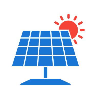 Moda Biçimli Güneş Paneli Simgesi İzole Arkaplan