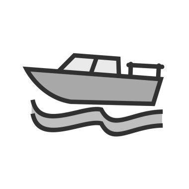 Tekne simgesi siyah renkte, beyaz arkaplanda izole. ulaşım sembolü vektör çizimi.