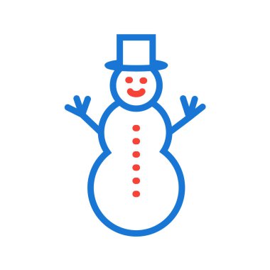 Kardan adam simgesi beyaz arkaplanda izole edilmiş. Noel sembolü