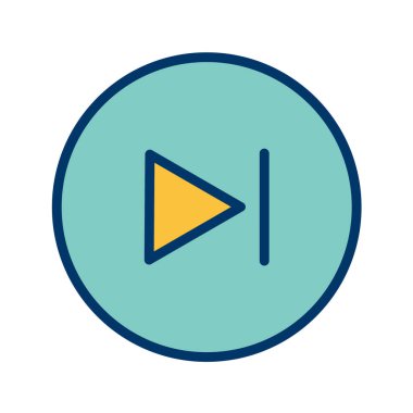 Multimedya düz simgesi beyaz arkaplanda izole edildi