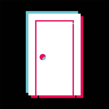 Moda Biçimli Kapı Simgesi İzole Arkaplan 