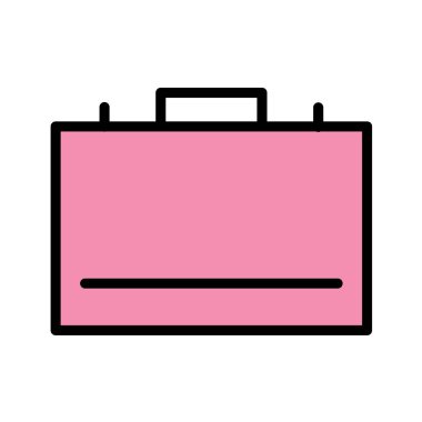 Evrak çantası simgesi, ağ için bavul vektör simgelerinin düz çizimi