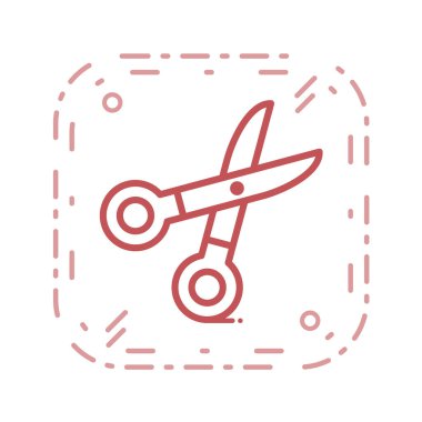 Makas ve kesme çizgisi simgesi. vektör illüstrasyonu