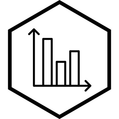  Çubuk Çizelgesi Simgesi Moda Biçiminde İzole Arkaplan