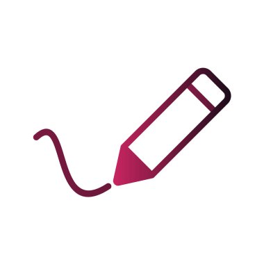 Beyaz arkaplanda izole edilmiş kalem simgesi vektörü