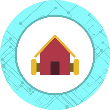 Çiftlik Evi Simgesi Moda Tarzı Tarafsız Arka Gruplandırma