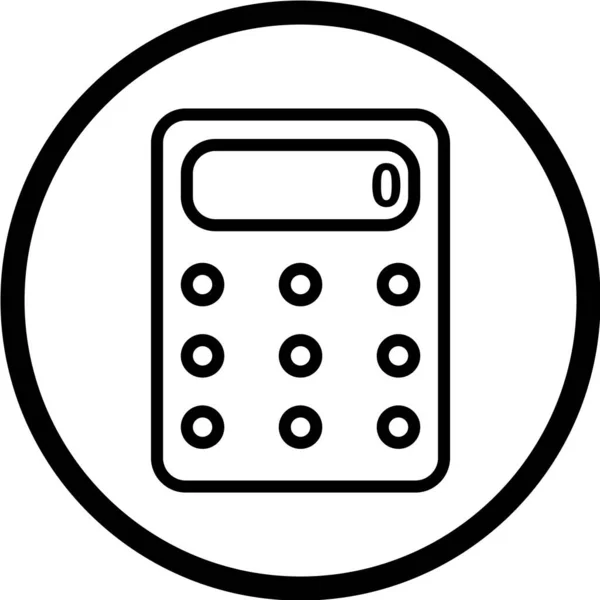 Calculator Zwart Wit Vector Pictogram — Stockvector