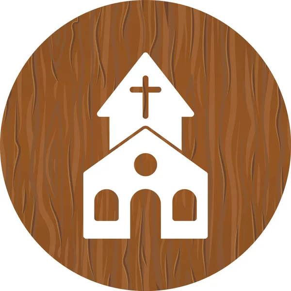 Icono Iglesia Estilo Moda Aislado Fondo — Vector de stock