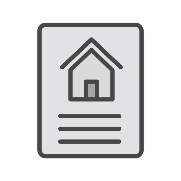 Huis Document Pictogram Trendy Stijl Geïsoleerde Achtergrond — Stockvector