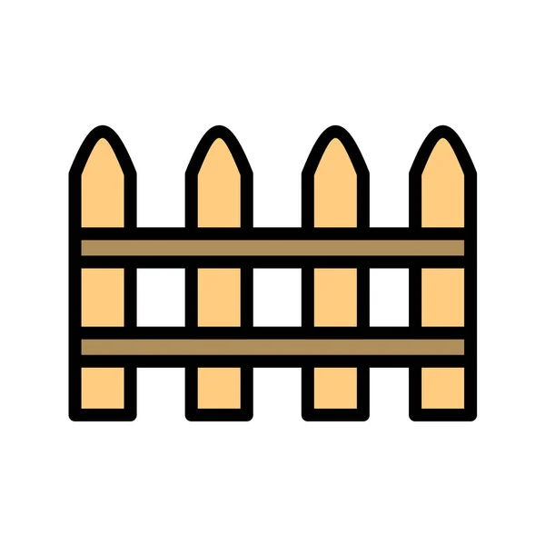Symbol Für Den Holzzaun Vektor Illustration — Stockvektor
