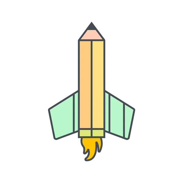 Rocket Icon Isometric Style Isolated White Background — Stock Vector