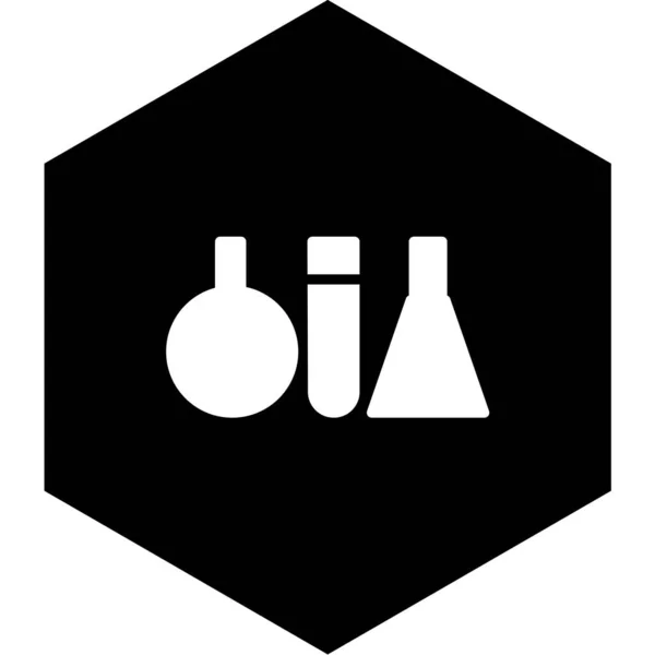 Ikona Wektora Laboratoryjnego Czarny Ilustracja Izolowane Białym Tle Dla Grafiki — Wektor stockowy