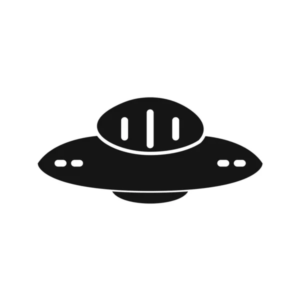 Icono Ufo Estilo Negro Aislado Sobre Fondo Blanco Ilustración Vectorial — Archivo Imágenes Vectoriales