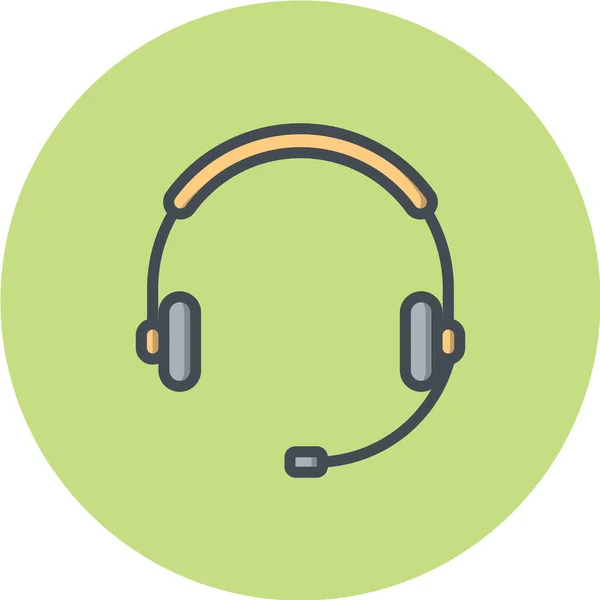 Auriculares Vector Plano Icono — Vector de stock