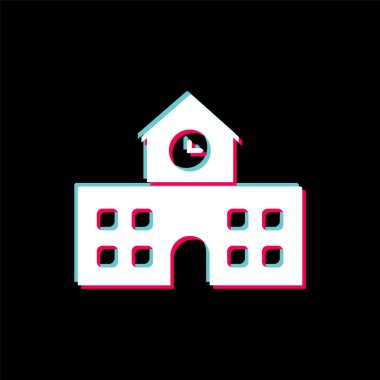 Moda Biçimli Okul Simgesi İzole Arkaplan      