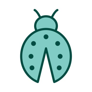 Moda Biçimli Bayan Böcek Simgesi İzole Arkaplan