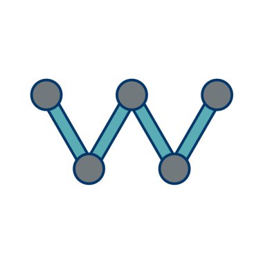 Vektör illüstrasyonu, moleküler iletişimin basit simgesi