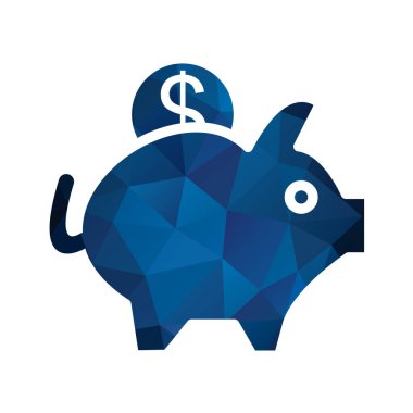 domuz kumbarası ikon vektör çizimi